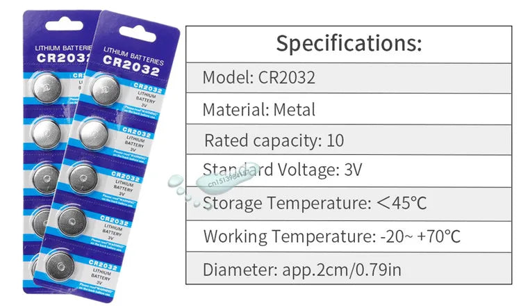 kpay 10pcs CR2032 Button Batteries BR2032 DL2032 ECR2032 Cell Coin Li-lon Battery 3V CR 2032 For Watch Electronic