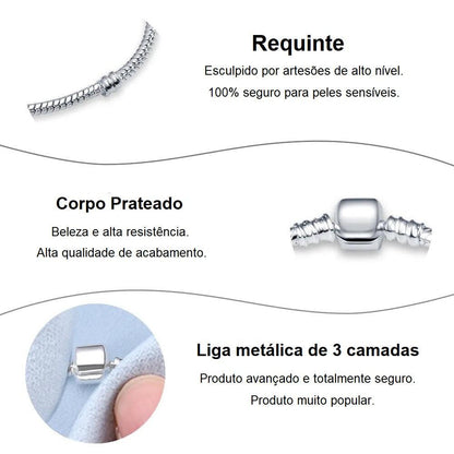 Pulseira Prata para Pingentes 17-21cm - Merida Shop