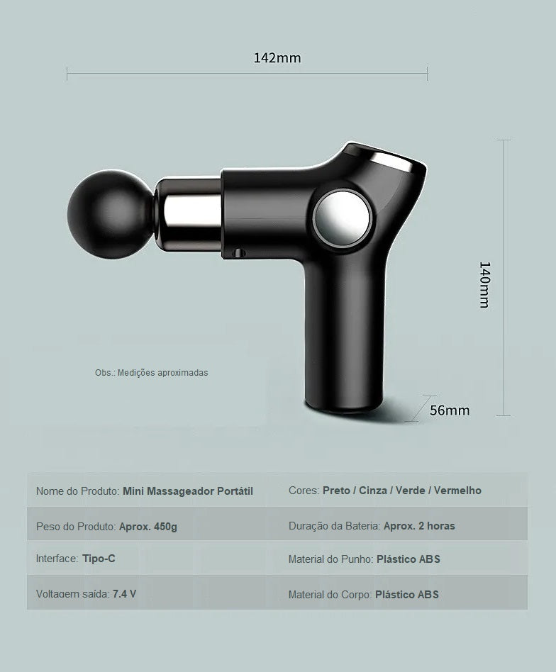 Mini Massageador Portátil para Relaxamento Muscular